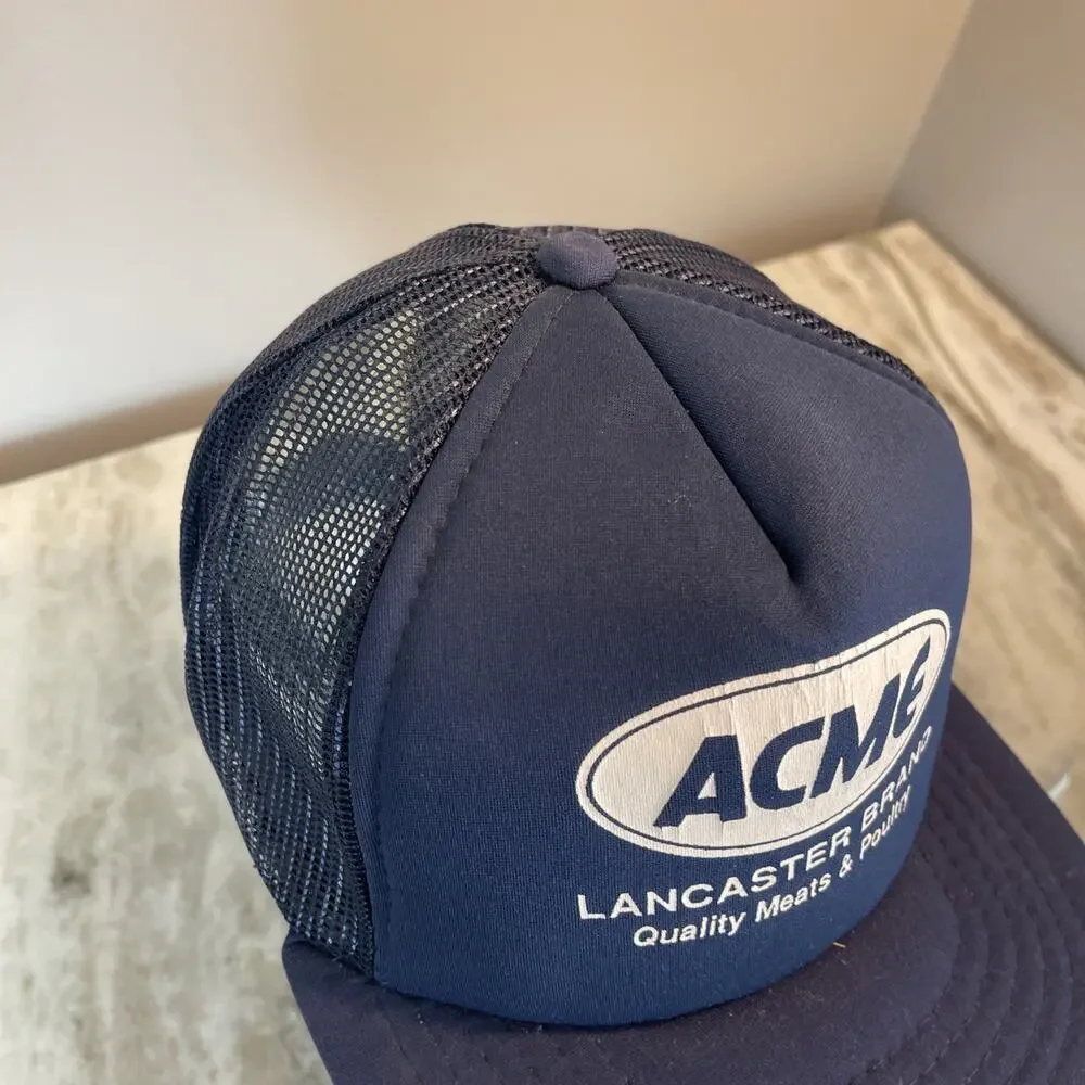 Vtg 1980’s Trucker Hat Snapback Cap ACME Food Service Lancaster Brand Rare 9